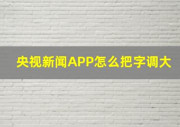 央视新闻APP怎么把字调大