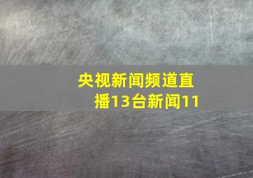 央视新闻频道直播13台新闻11