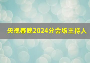 央视春晚2024分会场主持人