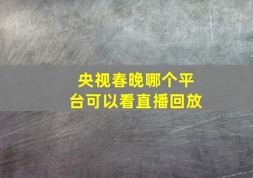 央视春晚哪个平台可以看直播回放