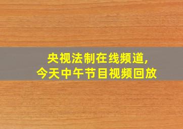 央视法制在线频道,今天中午节目视频回放