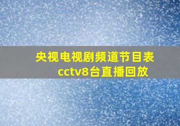 央视电视剧频道节目表cctv8台直播回放