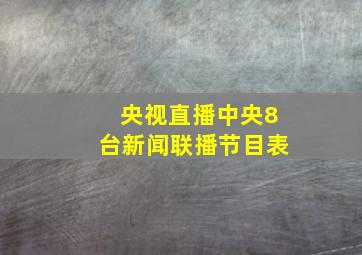 央视直播中央8台新闻联播节目表