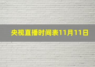 央视直播时间表11月11日