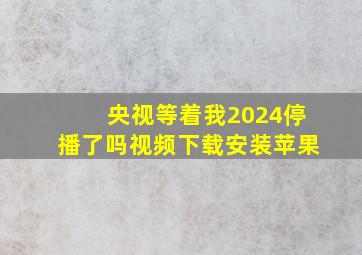 央视等着我2024停播了吗视频下载安装苹果