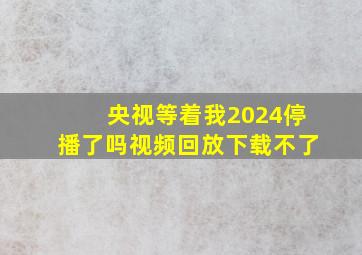 央视等着我2024停播了吗视频回放下载不了