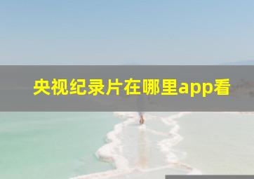 央视纪录片在哪里app看