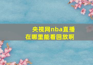 央视网nba直播在哪里能看回放啊