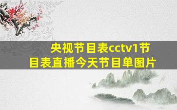 央视节目表cctv1节目表直播今天节目单图片