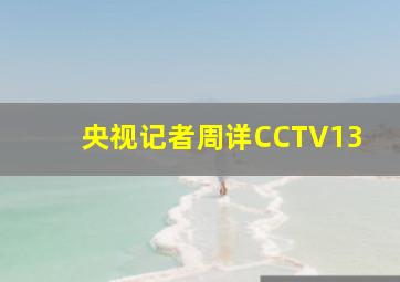 央视记者周详CCTV13