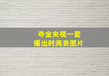 夺金央视一套播出时间表图片