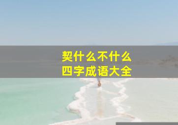 契什么不什么四字成语大全