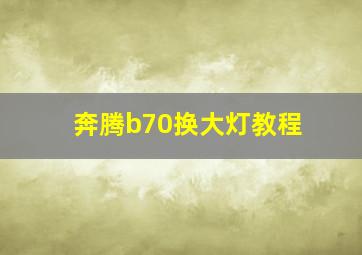 奔腾b70换大灯教程