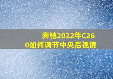 奔驰2022年C260如何调节中央后视镜