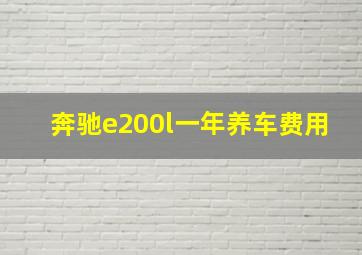 奔驰e200l一年养车费用