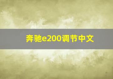 奔驰e200调节中文