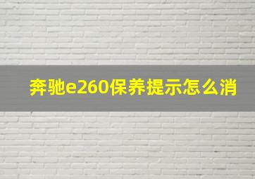 奔驰e260保养提示怎么消