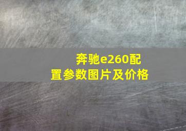 奔驰e260配置参数图片及价格