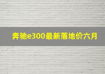 奔驰e300最新落地价六月