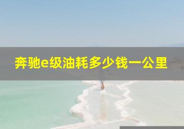 奔驰e级油耗多少钱一公里