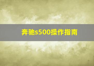 奔驰s500操作指南