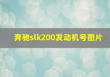 奔驰slk200发动机号图片