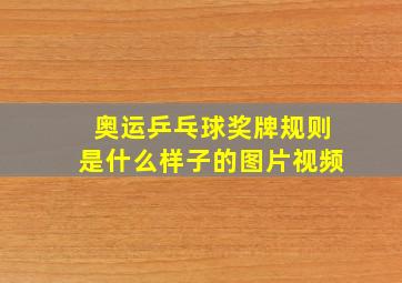 奥运乒乓球奖牌规则是什么样子的图片视频