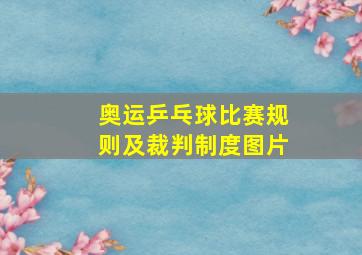 奥运乒乓球比赛规则及裁判制度图片