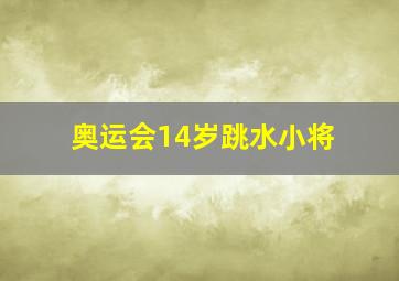 奥运会14岁跳水小将