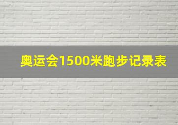 奥运会1500米跑步记录表