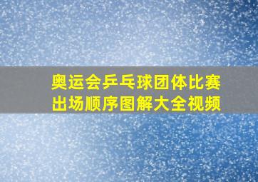 奥运会乒乓球团体比赛出场顺序图解大全视频