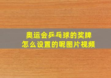 奥运会乒乓球的奖牌怎么设置的呢图片视频