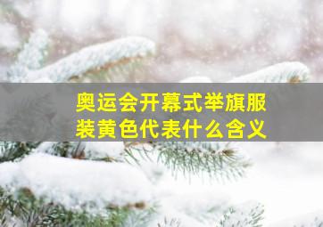 奥运会开幕式举旗服装黄色代表什么含义