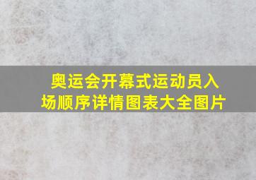 奥运会开幕式运动员入场顺序详情图表大全图片