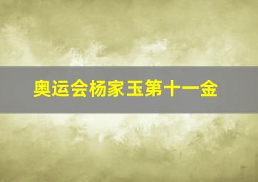 奥运会杨家玉第十一金