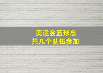 奥运会篮球总共几个队伍参加