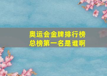 奥运会金牌排行榜总榜第一名是谁啊