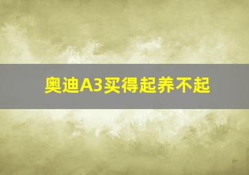 奥迪A3买得起养不起