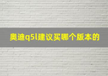 奥迪q5l建议买哪个版本的