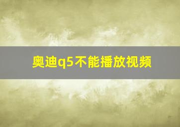 奥迪q5不能播放视频