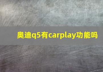 奥迪q5有carplay功能吗