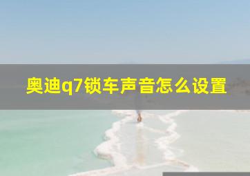 奥迪q7锁车声音怎么设置