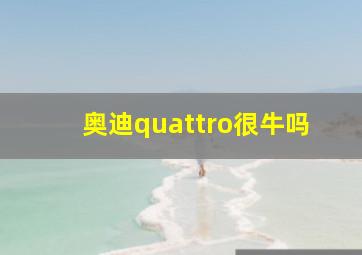 奥迪quattro很牛吗