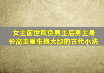 女主前世欺负男主后男主身份高贵重生抱大腿的古代小洗