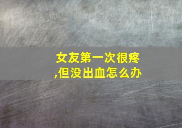 女友第一次很疼,但没出血怎么办