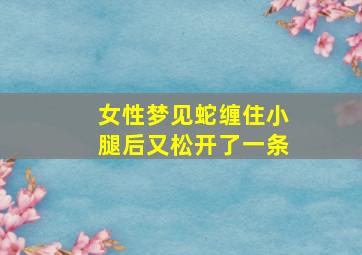 女性梦见蛇缠住小腿后又松开了一条