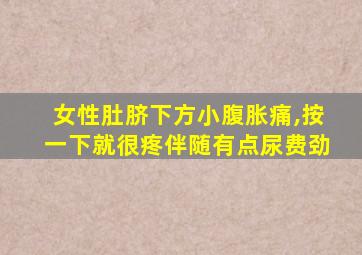 女性肚脐下方小腹胀痛,按一下就很疼伴随有点尿费劲