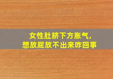 女性肚脐下方胀气,想放屁放不出来咋回事