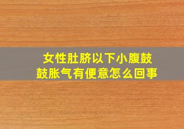 女性肚脐以下小腹鼓鼓胀气有便意怎么回事