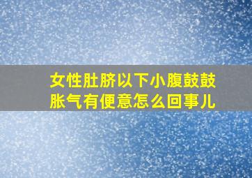 女性肚脐以下小腹鼓鼓胀气有便意怎么回事儿